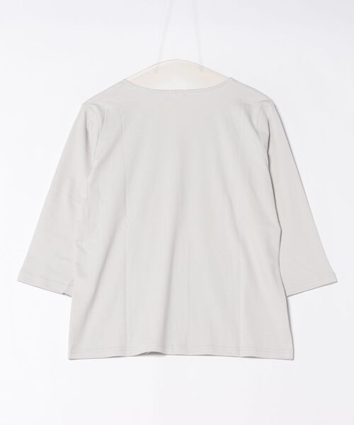 Honeys(ハニーズ)の「7分袖きれいめVネックT(Tシャツ/カットソー・レディース・ホワイト/ライトグレー/ブルー/ブラック・L/LL/M/S)」の12枚目の写真