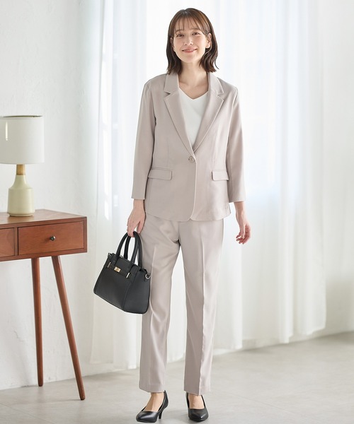 Honeys(ハニーズ)の「7分袖きれいめVネックT(Tシャツ/カットソー・レディース・ホワイト/ライトグレー/ブルー/ブラック・L/LL/M/S)」の5枚目の写真