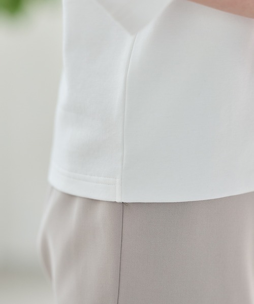 Honeys(ハニーズ)の「7分袖きれいめVネックT(Tシャツ/カットソー・レディース・ホワイト/ライトグレー/ブルー/ブラック・L/LL/M/S)」の10枚目の写真