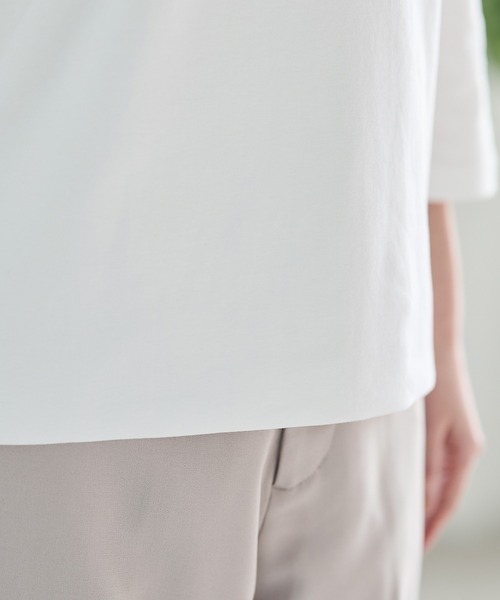 Honeys(ハニーズ)の「7分袖きれいめVネックT(Tシャツ/カットソー・レディース・ホワイト/ライトグレー/ブルー/ブラック・L/LL/M/S)」の11枚目の写真