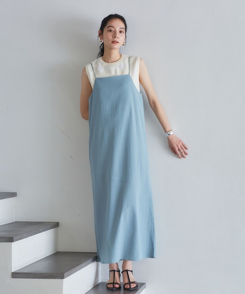 VIS（ビス）の「【WEB限定】【洗える】マルチWAYキャミワンピース（ワンピース・レディース・ブラック/サックスブルー/チャコールグレー・FREE）」の2枚目の写真