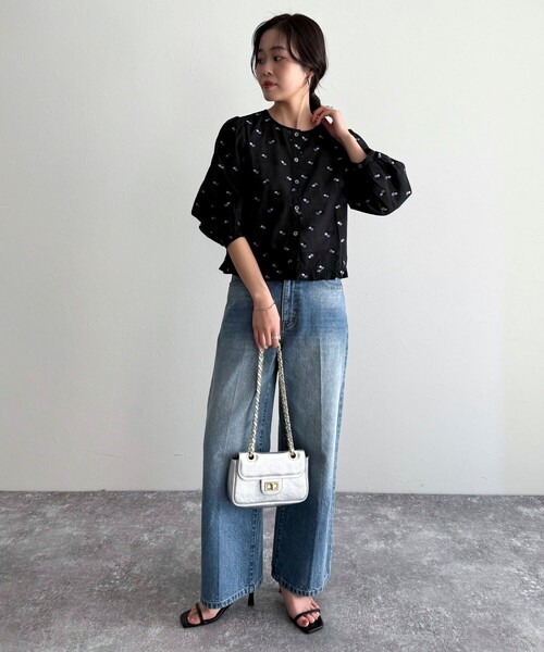 fredy emue(フレディエミュ)の「フラワージャガードシアーブラウス(シャツ/ブラウス・レディース・ホワイト系その他/ブラック系その他・38)」の20枚目の写真