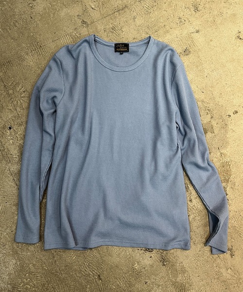 Coffee & Cigarettes(コーヒーアンドシガレッツ)の「3C5 HEAVY WAFFLE CREW – USA VINTAGE FIT ワッフル クルーネックロンTEE ビンテージフィット(Tシャツ/カットソー・メンズ・ブラック/サックスブルー/ヘザーグレー/ホワイト・XL)」の4枚目の写真