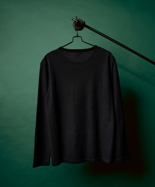 Coffee & Cigarettes(コーヒーアンドシガレッツ)の「3C5 HEAVY WAFFLE CREW – USA VINTAGE FIT ワッフル クルーネックロンTEE ビンテージフィット(Tシャツ/カットソー・メンズ・ブラック/サックスブルー/ヘザーグレー/ホワイト・XL)」の8枚目の写真