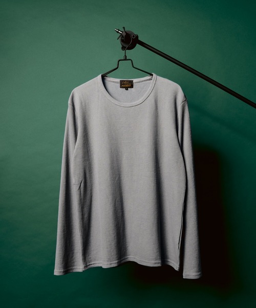 Coffee & Cigarettes(コーヒーアンドシガレッツ)の「3C5 HEAVY WAFFLE CREW – USA VINTAGE FIT ワッフル クルーネックロンTEE ビンテージフィット(Tシャツ/カットソー・メンズ・ブラック/サックスブルー/ヘザーグレー/ホワイト・XL)」の9枚目の写真