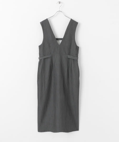 KBF（ケイビーエフ）の「『2サイズ展開』ピンストライプジャンパースカート（ワンピース・レディース・ダークブラウン/グレー・36/38）」の17枚目の写真