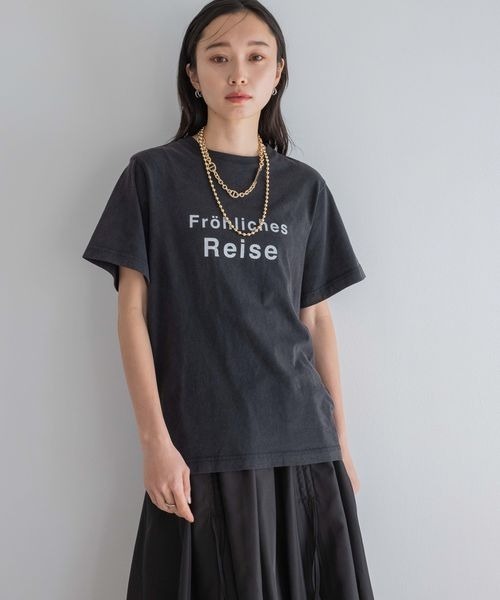 JEANASIS（ジーナシス）の「GermanロゴプリントTEE/450940（Tシャツ/カットソー・レディース・ブラック/ホワイト/イエロー・FREE）」の21枚目の写真