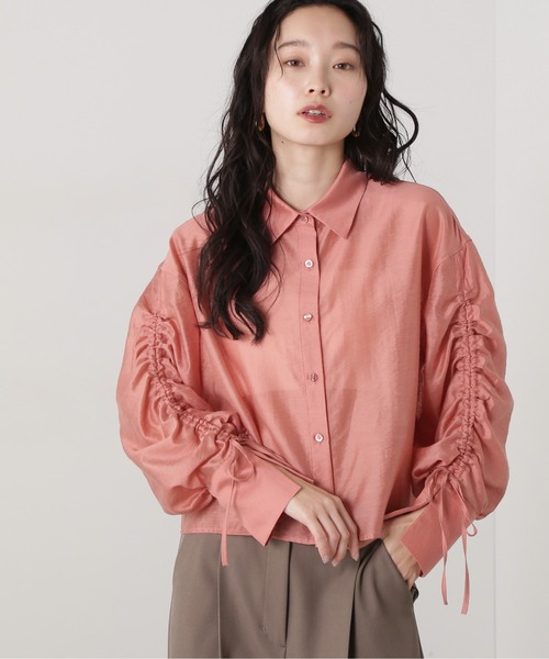 N.（N. Natural Beauty Basic）（エヌエヌナチュラルビューティーベーシック）の「シアードロストスリーブシャツ（シャツ/ブラウス・レディース・コーラルピンク/グリーン系その他/オフホワイト・MEDIUM）」の21枚目の写真