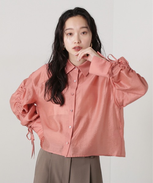 N.（N. Natural Beauty Basic）（エヌエヌナチュラルビューティーベーシック）の「シアードロストスリーブシャツ（シャツ/ブラウス・レディース・コーラルピンク/グリーン系その他/オフホワイト・MEDIUM）」の22枚目の写真