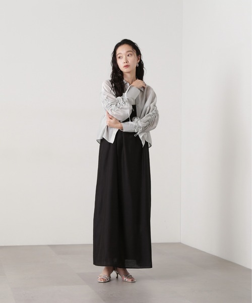 N.（N. Natural Beauty Basic）（エヌエヌナチュラルビューティーベーシック）の「シアードロストスリーブシャツ（シャツ/ブラウス・レディース・コーラルピンク/グリーン系その他/オフホワイト・MEDIUM）」の17枚目の写真