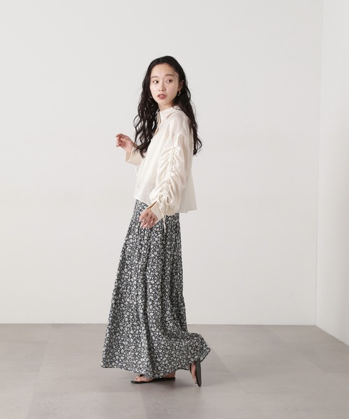 N.（N. Natural Beauty Basic）（エヌエヌナチュラルビューティーベーシック）の「シアードロストスリーブシャツ（シャツ/ブラウス・レディース・コーラルピンク/グリーン系その他/オフホワイト・MEDIUM）」の5枚目の写真