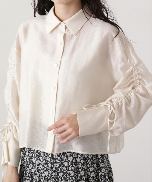 N.（N. Natural Beauty Basic）（エヌエヌナチュラルビューティーベーシック）の「シアードロストスリーブシャツ（シャツ/ブラウス・レディース・コーラルピンク/グリーン系その他/オフホワイト・MEDIUM）」の14枚目の写真