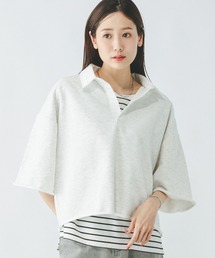 GLOBAL WORK | 裏毛スキッパープルオーバー7分袖/289385(Tシャツ/カットソー)