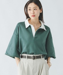 GLOBAL WORK | 裏毛スキッパープルオーバー7分袖/289385(Tシャツ/カットソー)