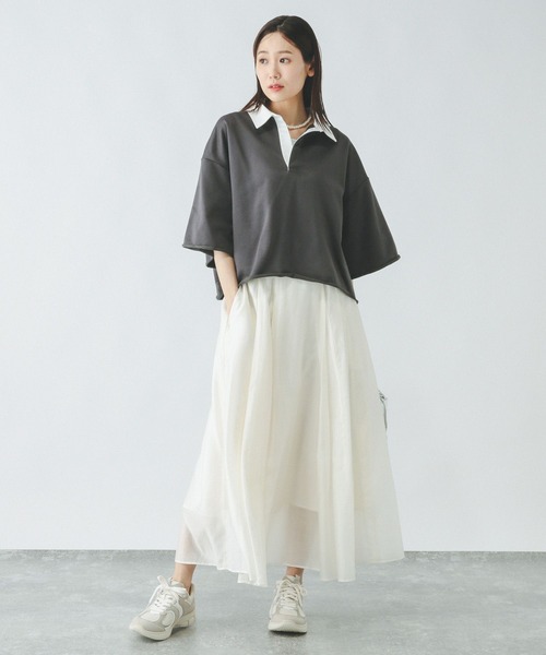 セール】裏毛スキッパープルオーバー7分袖/289385（Tシャツ