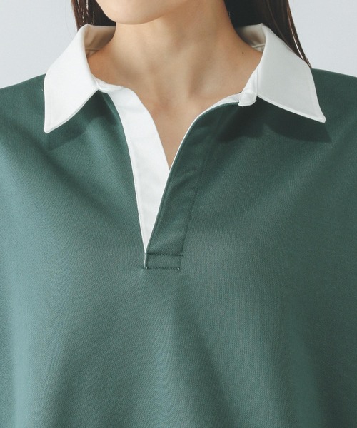 GLOBAL WORK（グローバルワーク）の「裏毛スキッパープルオーバー7分袖/289385（Tシャツ/カットソー・レディース・杢グレー/スミクロ/モスグリーン・MEDIUM/LARGE）」の17枚目の写真