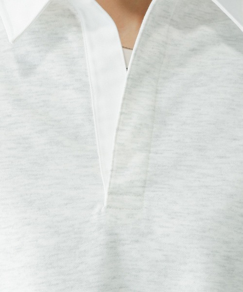 GLOBAL WORK（グローバルワーク）の「裏毛スキッパープルオーバー7分袖/289385（Tシャツ/カットソー・レディース・杢グレー/スミクロ/モスグリーン・MEDIUM/LARGE）」の21枚目の写真