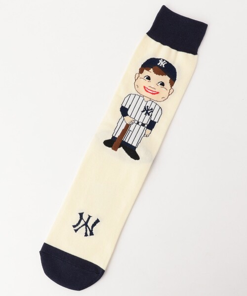 MLB（メジャーリーグベースボール）の「MLB/メジャーリーグベースボール 200 MLB BH SOCKS（ソックス/靴下・メンズ・グレー/オフホワイト・ONE SIZE）」の2枚目の写真