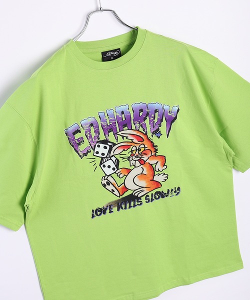 Ed Hardy（エドハーディー）の「Ed Hardy ルーズサイズ プリント半袖Tシャツ（Tシャツ/カットソー・メンズ・ブラック系その他2/ブルー/ブラック系その他4/チャコール/イエロー系その他/ホワイト系その他2/ブラック系その他3/イエロー/ホワイト/ライム/ホワイト系その他/ブラック系その他/ブラック/ブラック系その他6/グレー系その他2/ブラック系その他5/グレー系その他・L/M/LL）」の14枚目の写真