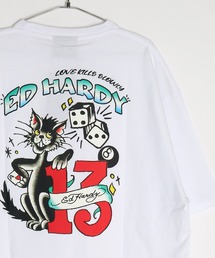 Ed Hardy ルーズサイズ プリント半袖Tシャツ