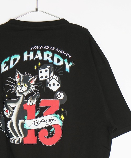 Ed Hardy（エドハーディー）の「Ed Hardy ルーズサイズ プリント半袖Tシャツ（Tシャツ/カットソー・メンズ・ブラック系その他2/ブルー/ブラック系その他4/チャコール/イエロー系その他/ホワイト系その他2/ブラック系その他3/イエロー/ホワイト/ライム/ホワイト系その他/ブラック系その他/ブラック/ブラック系その他6/グレー系その他2/ブラック系その他5/グレー系その他・L/M/LL）」の6枚目の写真