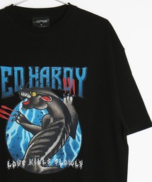 Ed Hardy ルーズサイズ プリント半袖Tシャツ