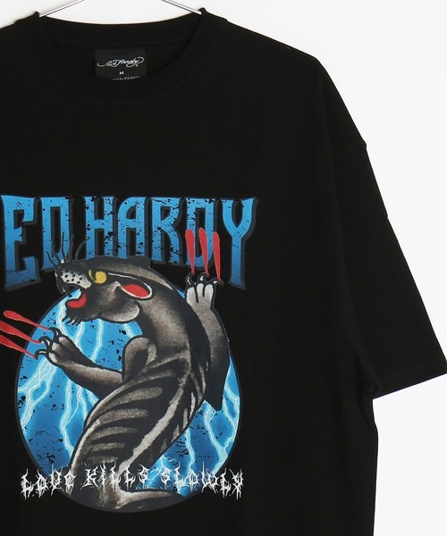 Ed Hardy（エドハーディー）の「Ed Hardy ルーズサイズ プリント半袖Tシャツ（Tシャツ/カットソー・メンズ・ブラック系その他2/ブルー/ブラック系その他4/チャコール/イエロー系その他/ホワイト系その他2/ブラック系その他3/イエロー/ホワイト/ライム/ホワイト系その他/ブラック系その他/ブラック/ブラック系その他6/グレー系その他2/ブラック系その他5/グレー系その他・L/M/LL）」の9枚目の写真