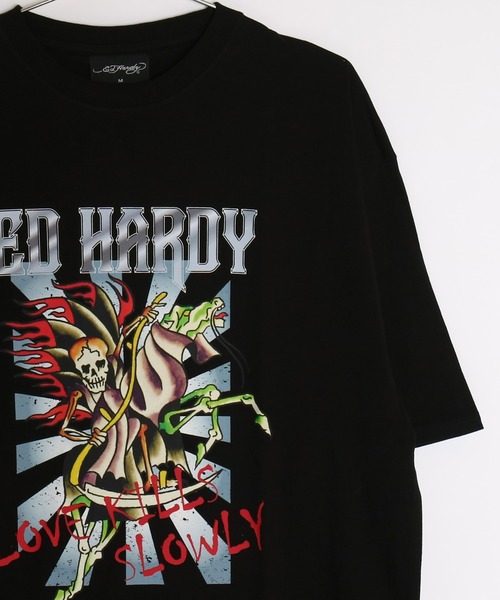 Ed Hardy（エドハーディー）の「Ed Hardy ルーズサイズ プリント半袖Tシャツ（Tシャツ/カットソー・メンズ・ブラック系その他2/ブルー/ブラック系その他4/チャコール/イエロー系その他/ホワイト系その他2/ブラック系その他3/イエロー/ホワイト/ライム/ホワイト系その他/ブラック系その他/ブラック/ブラック系その他6/グレー系その他2/ブラック系その他5/グレー系その他・L/M/LL）」の10枚目の写真