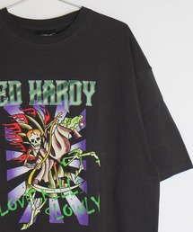 Ed Hardy ルーズサイズ プリント半袖Tシャツ