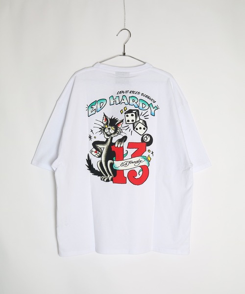 Ed Hardy（エドハーディー）の「Ed Hardy ルーズサイズ プリント半袖Tシャツ（Tシャツ/カットソー・メンズ・ブラック系その他2/ブルー/ブラック系その他4/チャコール/イエロー系その他/ホワイト系その他2/ブラック系その他3/イエロー/ホワイト/ライム/ホワイト系その他/ブラック系その他/ブラック/ブラック系その他6/グレー系その他2/ブラック系その他5/グレー系その他・L/M/LL）」の19枚目の写真