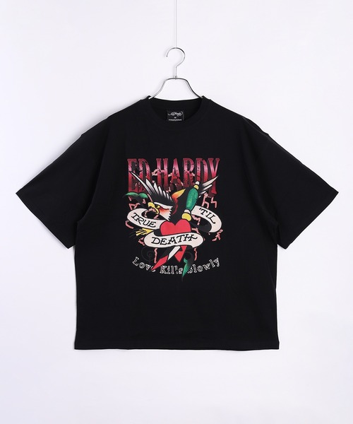 【Ed Hardy】ロゴ プリント スウェットショーツ 関税送料込 セール】Ed Hardy ルーズサイズ プリント半袖Tシャツ（Tシャツ
