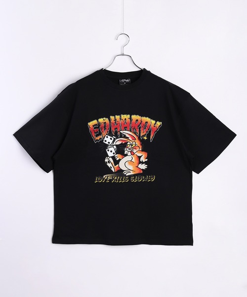 【Ed Hardy】ロゴ プリント スウェットショーツ 関税送料込 セール】Ed Hardy ルーズサイズ プリント半袖Tシャツ(Tシャツ