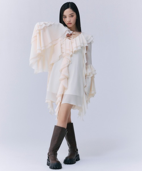 【最終値下げ】eimy istoire ミニドレス ボリュームラッフルミニドレス（ワンピース）｜eimy istoire
