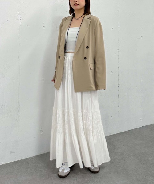 archives（アルシーヴ）の「【3シーズン使える！】ダブルテーラードジャケット（テーラードジャケット・レディース・モカ/ベージュ/ネイビー/グレー・MEDIUM）」の9枚目の写真