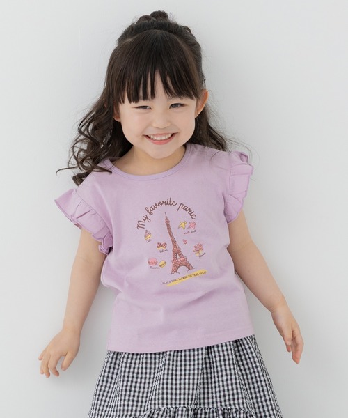JILTU petit frill tee Tシャツ 0サイズ ナンバーTシャツ(130~160cm)(130cm ホワイト): トップス【べべ