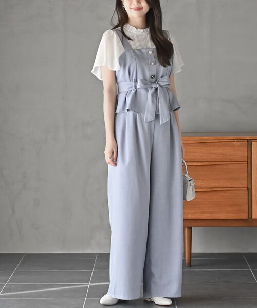 多釦ビスチェ×ワイドパンツセットアップ（セットアップ）｜rps