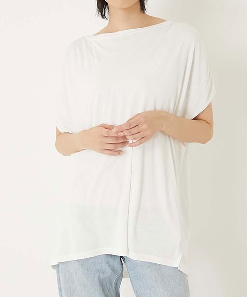 HOLLYWOOD RANCH MARKET(ハリウッドランチマーケット)の「レーヨンテンジク ノースリーブプルオーバー(Tシャツ/カットソー・レディース・チャコール/ホワイト/ピンク/オリーブ・ONE SIZE)」の6枚目の写真