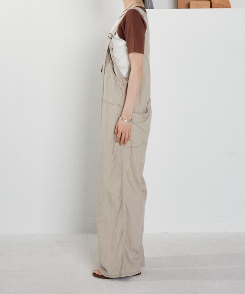 FREAK'S STORE(フリークスストア)の「SOMETHING × FREAK'S STORE/サムシング 別注 Summer Zip Salopette/サマー ジップサロペット/デニムサロペット/リネンサロペット(つなぎ/オールインワン・レディース・ブルー/ワイン/ベージュ・フリ-)」の12枚目の写真