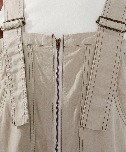 FREAK'S STORE(フリークスストア)の「SOMETHING × FREAK'S STORE/サムシング 別注 Summer Zip Salopette/サマー ジップサロペット/デニムサロペット/リネンサロペット(つなぎ/オールインワン・レディース・ブルー/ワイン/ベージュ・フリ-)」の14枚目の写真