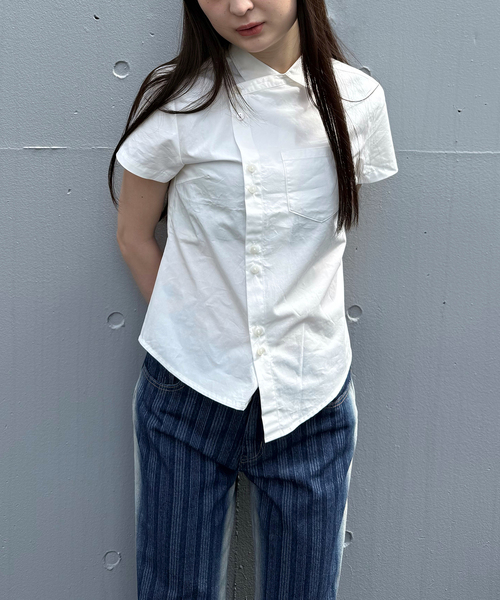 Oriens JOURNAL STANDARD(オリエンス ジャーナルスタンダード)の「アシンメトリーデザイン シャツ(シャツ/ブラウス・レディース・ホワイト/グレー・FREE)」の13枚目の写真