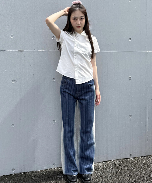 Oriens JOURNAL STANDARD(オリエンス ジャーナルスタンダード)の「アシンメトリーデザイン シャツ(シャツ/ブラウス・レディース・ホワイト/グレー・FREE)」の14枚目の写真