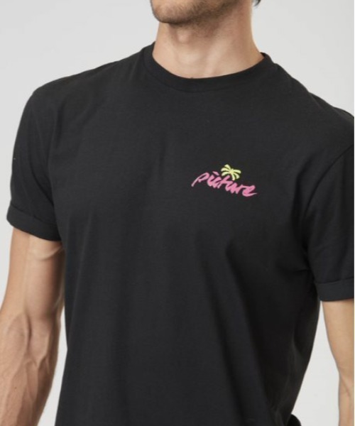PICTURE ORGANIC CLOTHING(ピクチャーオーガニッククロージング)の「【PICTURE/ピクチャー】MAPOON TEE/半袖ネオンカラーレトロテイストバックプリントTシャツ(Tシャツ/カットソー・メンズ・ホワイト/ブラック・MEDIUM/SMALL)」の7枚目の写真