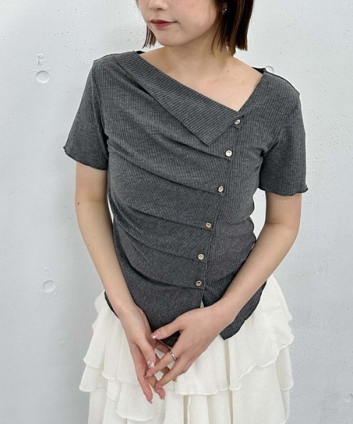 トップス aimax トップス aimax UV アシメタックデザイントップス【洗濯機洗い可