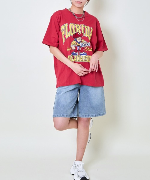 GORGE（ゴージ）の「《ビッグロゴ×キャラクター刺繍》レディース 半袖Tシャツ オーバーサイズ 春夏秋（Tシャツ/カットソー・レディース・ネイビー/オフホワイト/ブルー/レッド・F）」の6枚目の写真