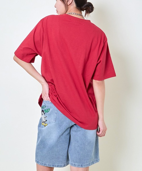 GORGE（ゴージ）の「《ビッグロゴ×キャラクター刺繍》レディース 半袖Tシャツ オーバーサイズ 春夏秋（Tシャツ/カットソー・レディース・ネイビー/オフホワイト/ブルー/レッド・F）」の7枚目の写真
