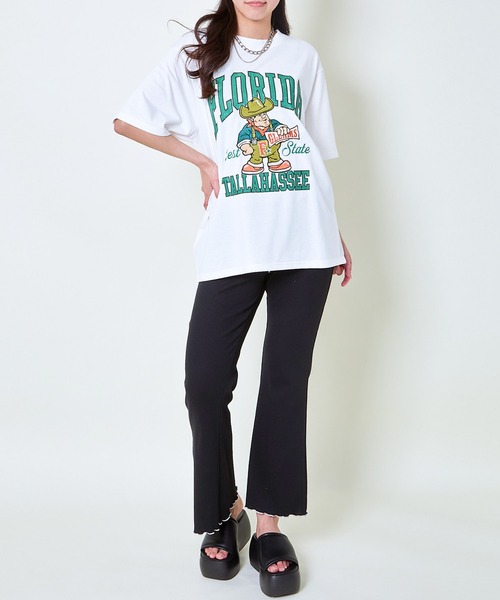 GORGE（ゴージ）の「《ビッグロゴ×キャラクター刺繍》レディース 半袖Tシャツ オーバーサイズ 春夏秋（Tシャツ/カットソー・レディース・ネイビー/オフホワイト/ブルー/レッド・F）」の13枚目の写真