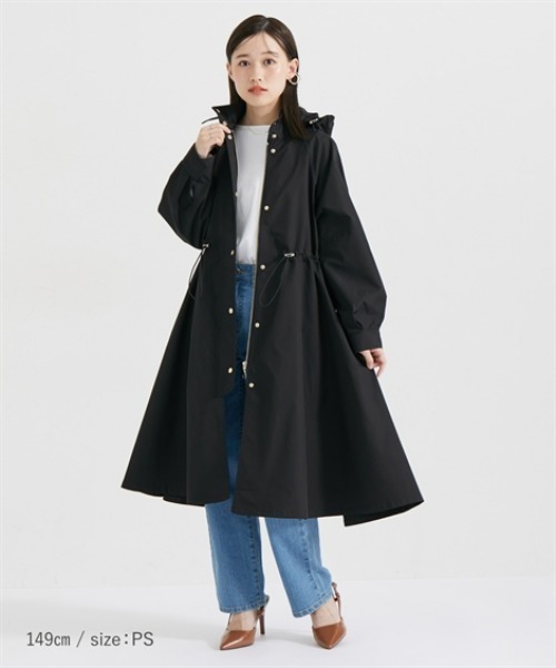 Petitjo（プッチージョ）の「小さいサイズ　ドロストロングモッズコート　低身長さん・小柄女性（モッズコート・レディース・カーキ/ブラック/ベージュ・PSS/PS/PM/PL）」の7枚目の写真