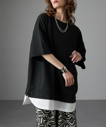 Soiunique | 重ね着風ゆったり半袖トップス［Soiunique］(Tシャツ/カットソー)