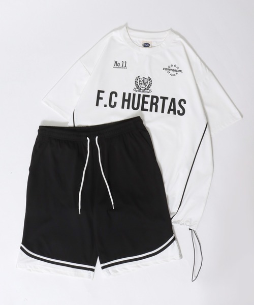 SITRY（シトリー）の「High Twist Function Game Shirt Setup/ドライ ストレッチ UVカット ブロークコア ユニフォーム ゲームシャツ 半袖Tシャツ＆ハーフパンツ セットアップ ルームウェア ワンマイルウェア パジャマ（ルームウェア/パジャマ・メンズ・ホワイト/チャコール/ブラック/ライトグレー・LL/L/M）」の2枚目の写真