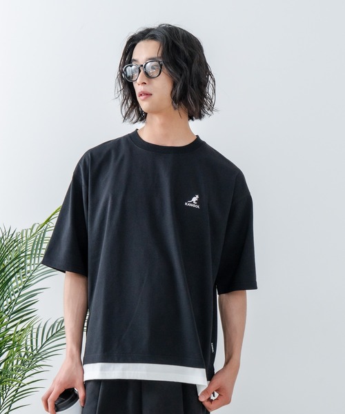 KANGOL/カンゴール】フェイクレイヤードバックプリントTシャツ